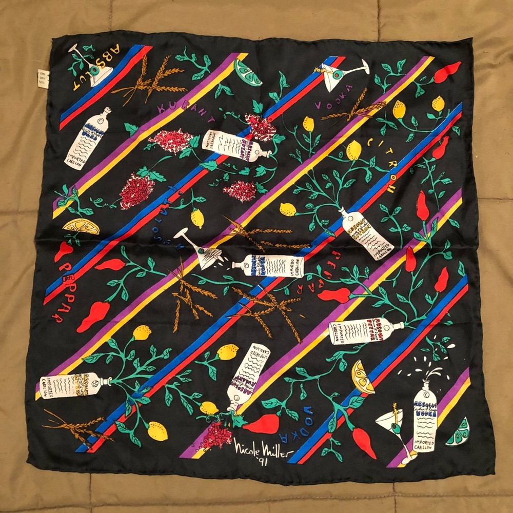 Nicole Miller Absolut Vodka Silk Scarf